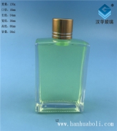 50ml精白料长方形扁玻璃小酒瓶