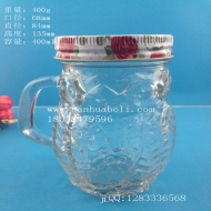 400ml猫头鹰玻璃把子杯